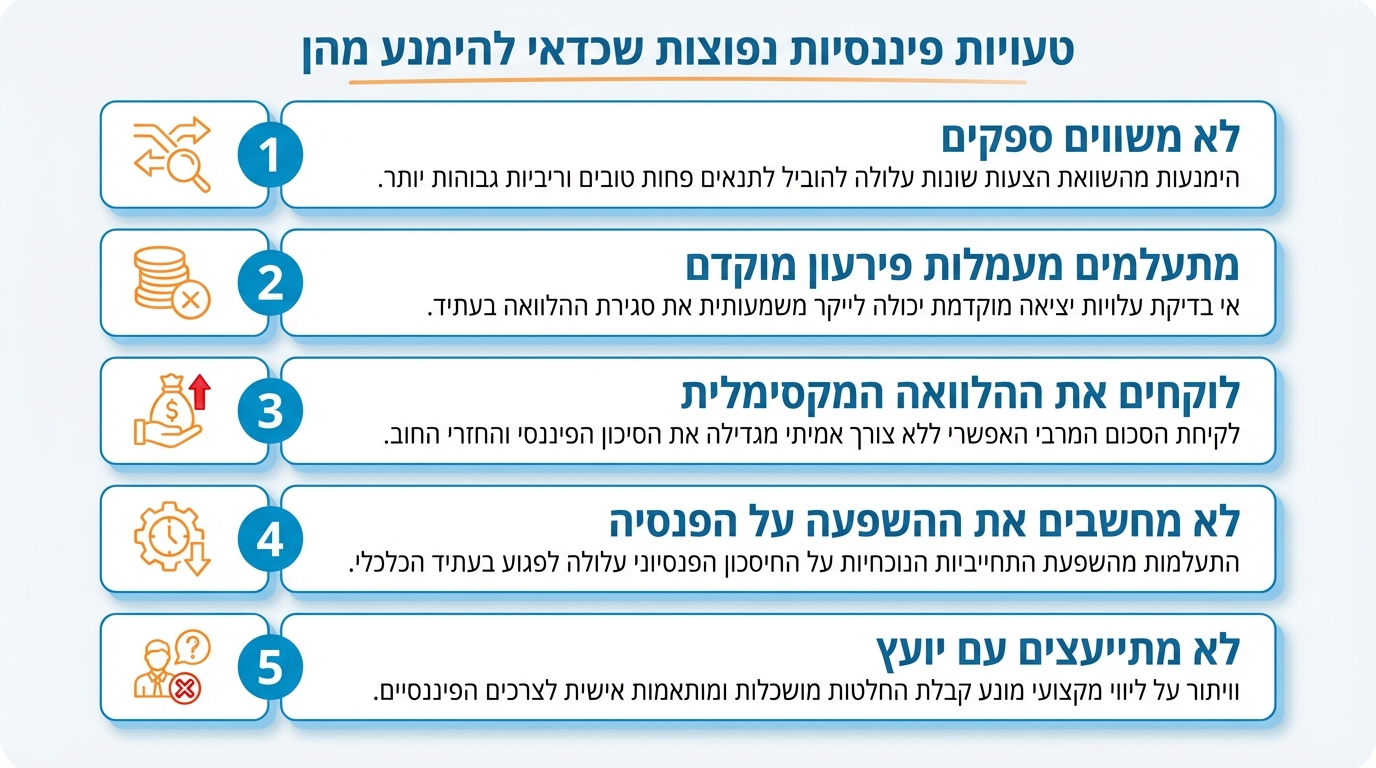 טעויות נפוצות בהלוואות כנגד חיסכון פנסיוני שעולות עשרות אלפי שקלים