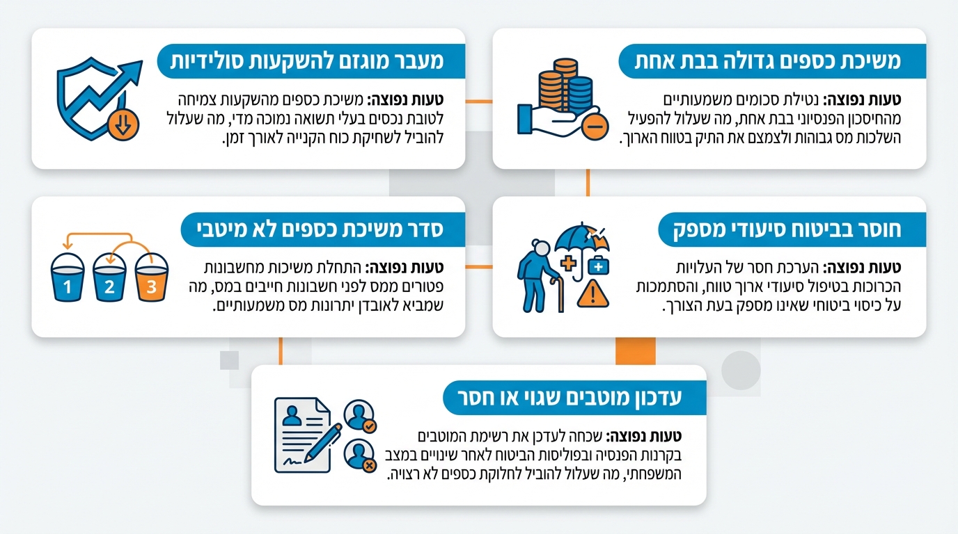 טעויות נפוצות לקראת פרישה בגיל 55 פלוס וכיצד להימנע מהן